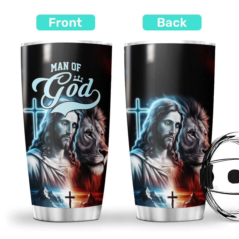 Man of god Jesus and Lion Stainless Steel Tumbler