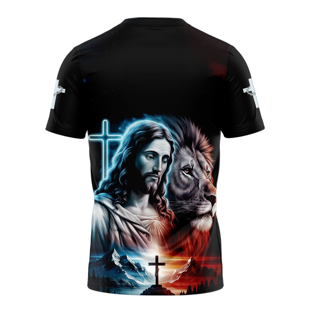 Man of god Jesus and Lion T-shirt