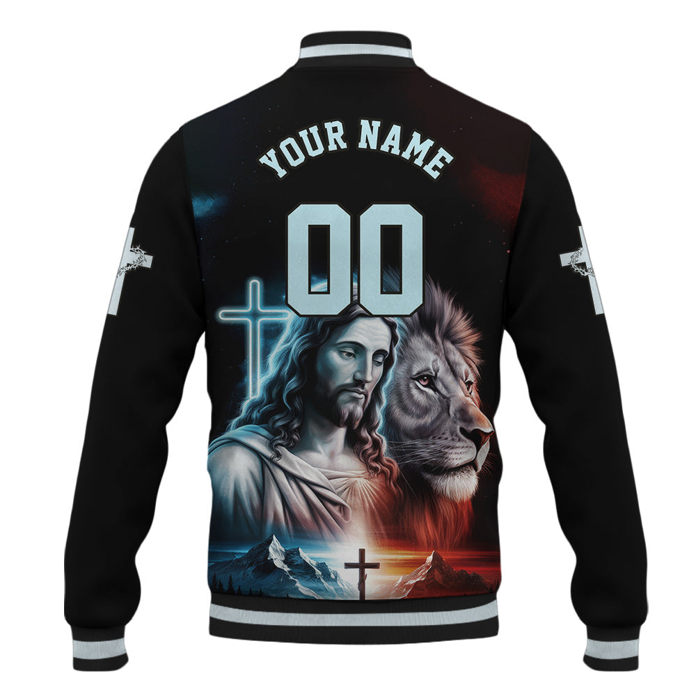 Man of god Jesus and Lion Baseball Jacket