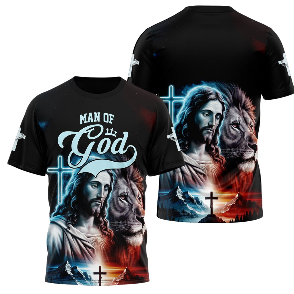 Man of god Jesus and Lion T-shirt