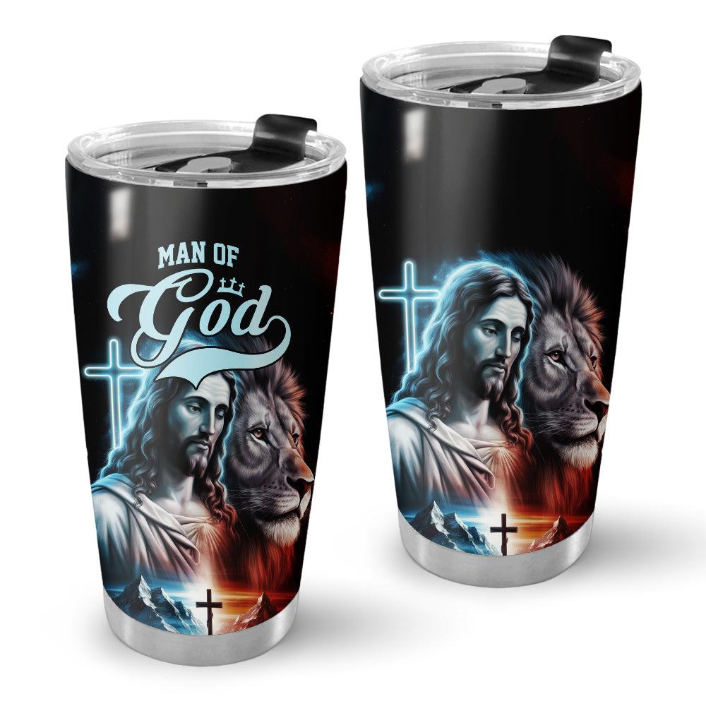 Man of god Jesus and Lion Stainless Steel Tumbler