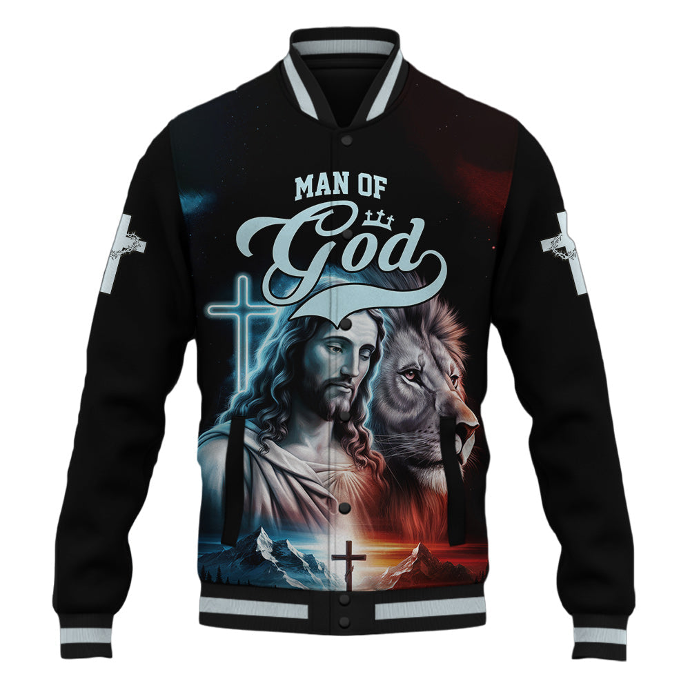 Man of god Jesus and Lion Baseball Jacket