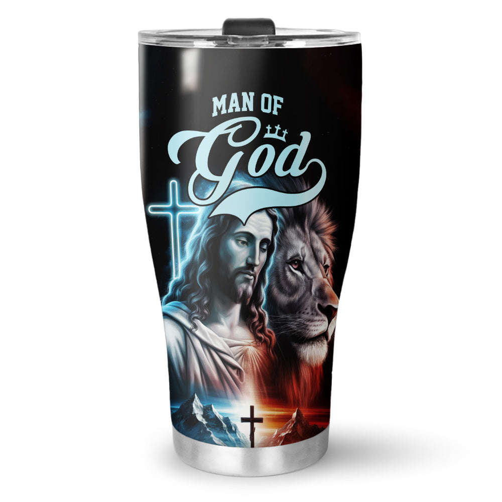 Man of god Jesus and Lion Stainless Steel Tumbler