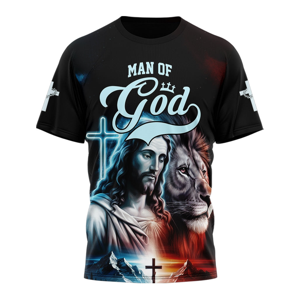 Man of god Jesus and Lion T-shirt