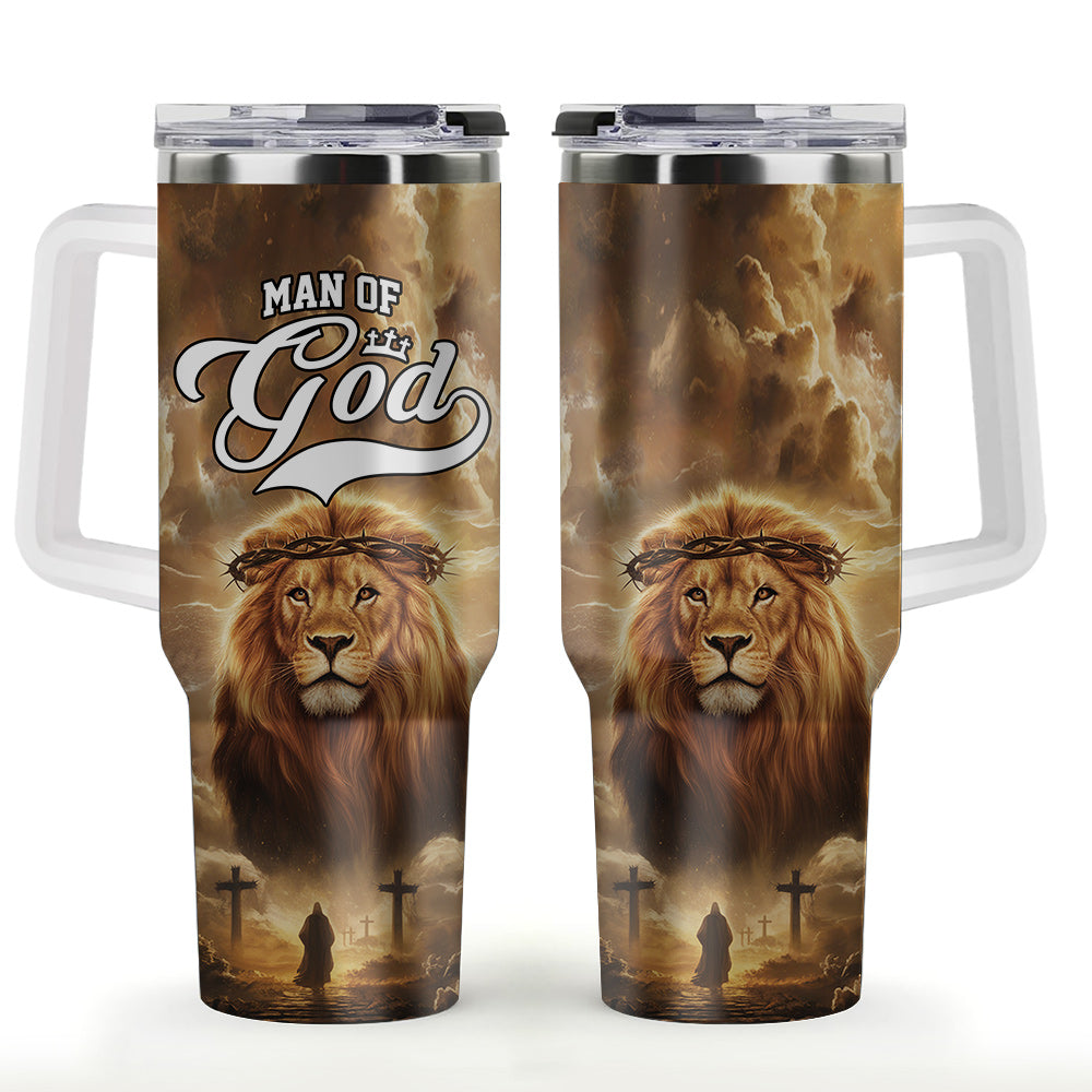Man of God – Lion’s Courage Stainless Steel Tumbler