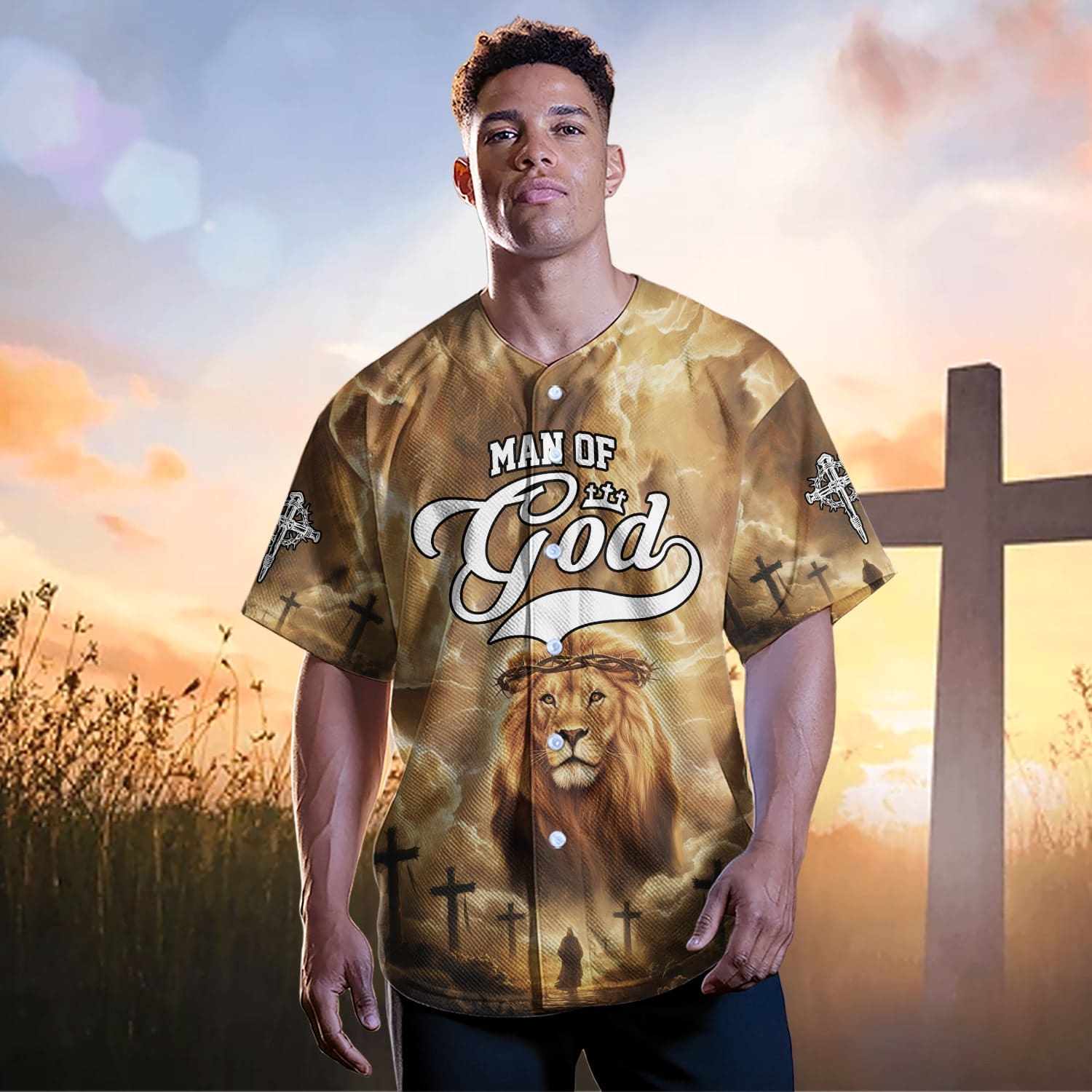 Man of God – Lion’s Courage Baseball Jersey