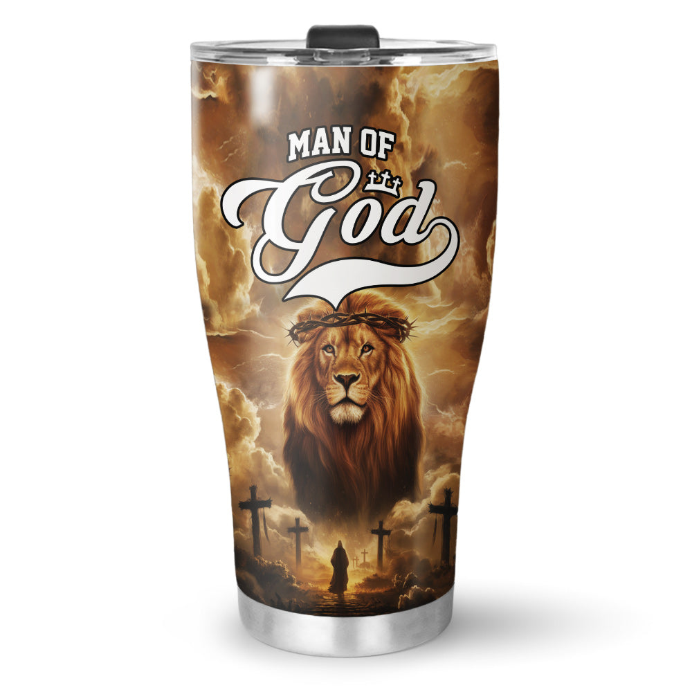 Man of God – Lion’s Courage Stainless Steel Tumbler