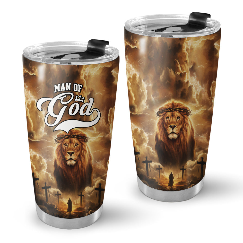 Man of God – Lion’s Courage Stainless Steel Tumbler