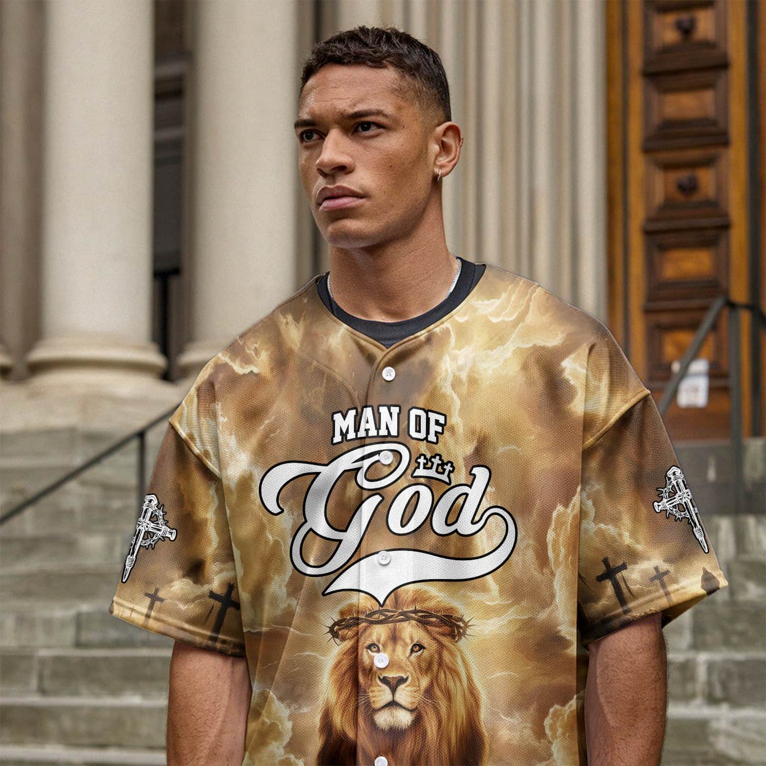 Man of God – Lion’s Courage Baseball Jersey