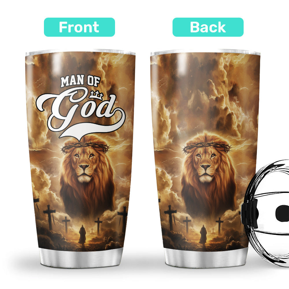Man of God – Lion’s Courage Stainless Steel Tumbler