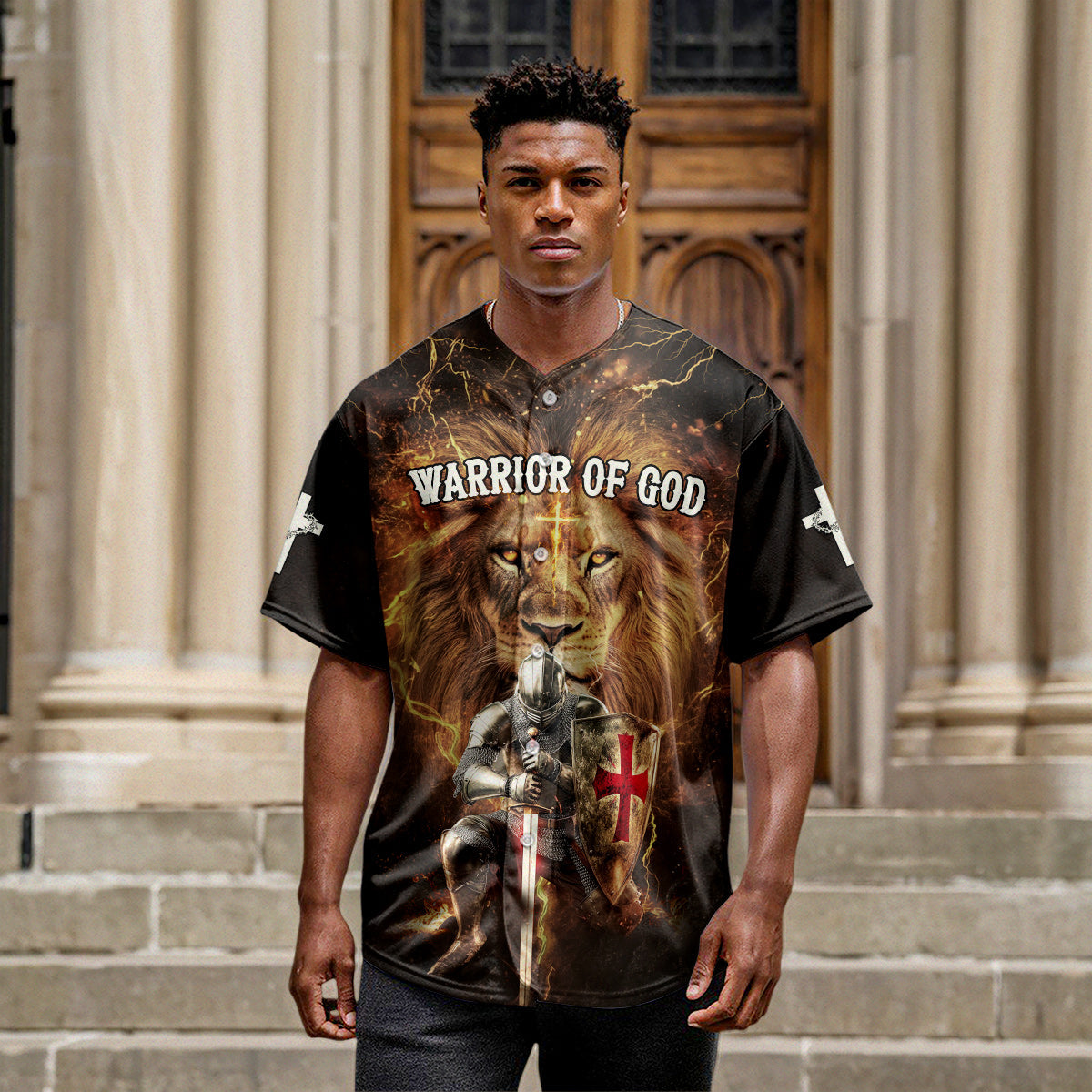 Warrior Of God Divine Crusader Custom Name Baseball Jersey