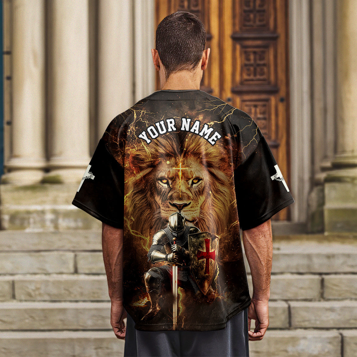 Warrior Of God Divine Crusader Custom Name Baseball Jersey