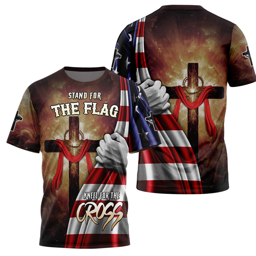 Stand for the Flag Kneel for the Cross T-shirt