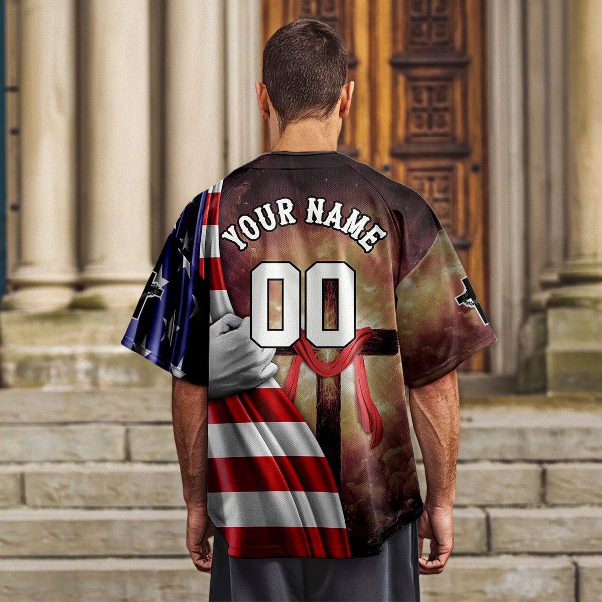 Stand for the Flag Kneel for the Cross Baseball Jersey
