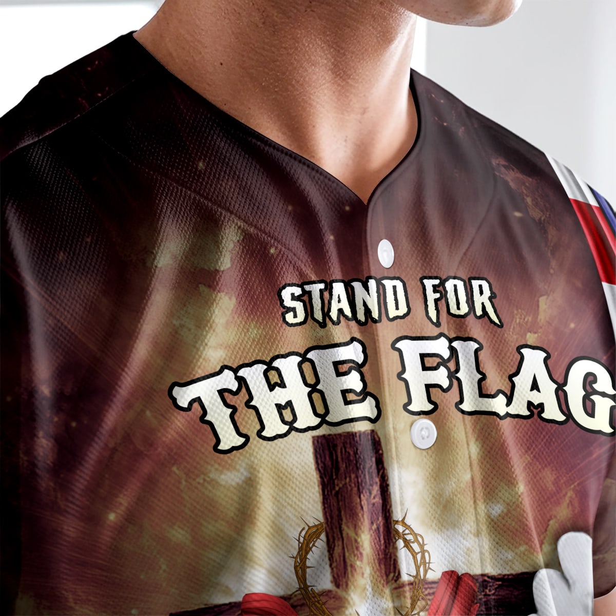 Stand for the Flag Kneel for the Cross Baseball Jersey