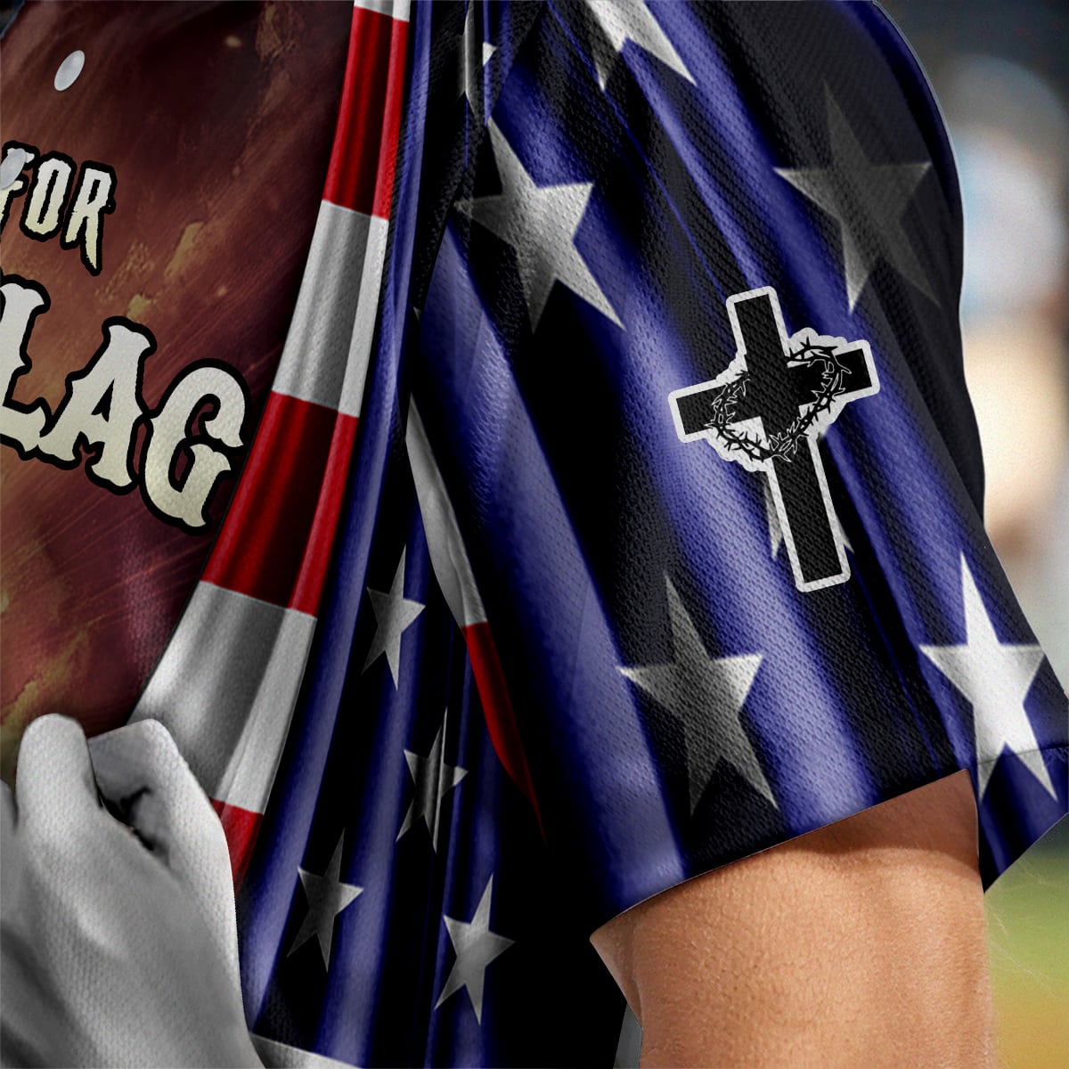 Stand for the Flag Kneel for the Cross Baseball Jersey