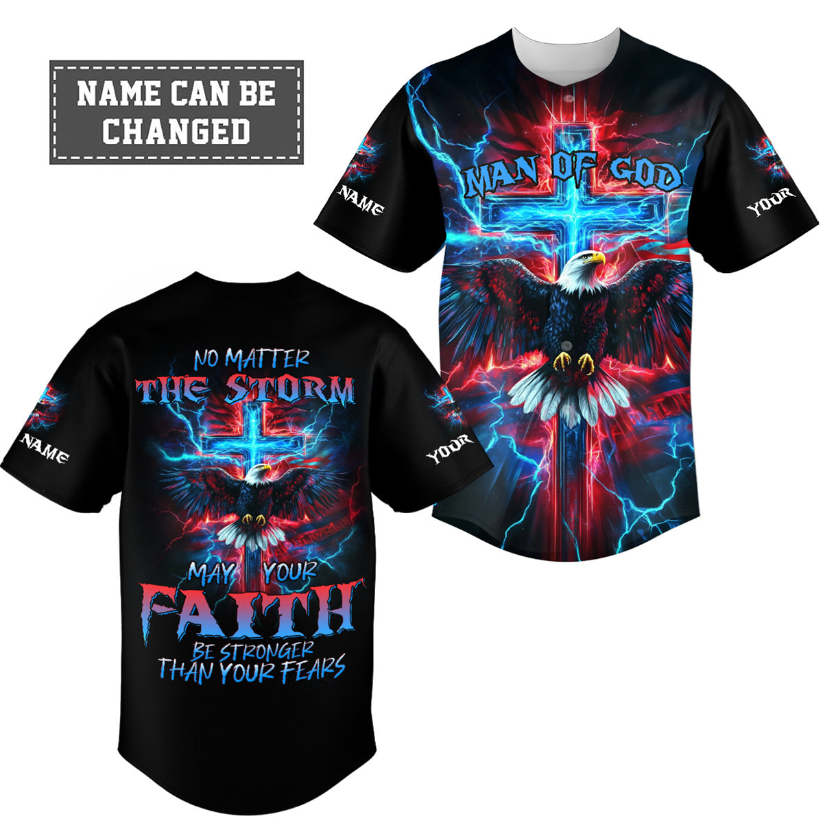 No Matter The Storm Custom Name Baseball Jersey