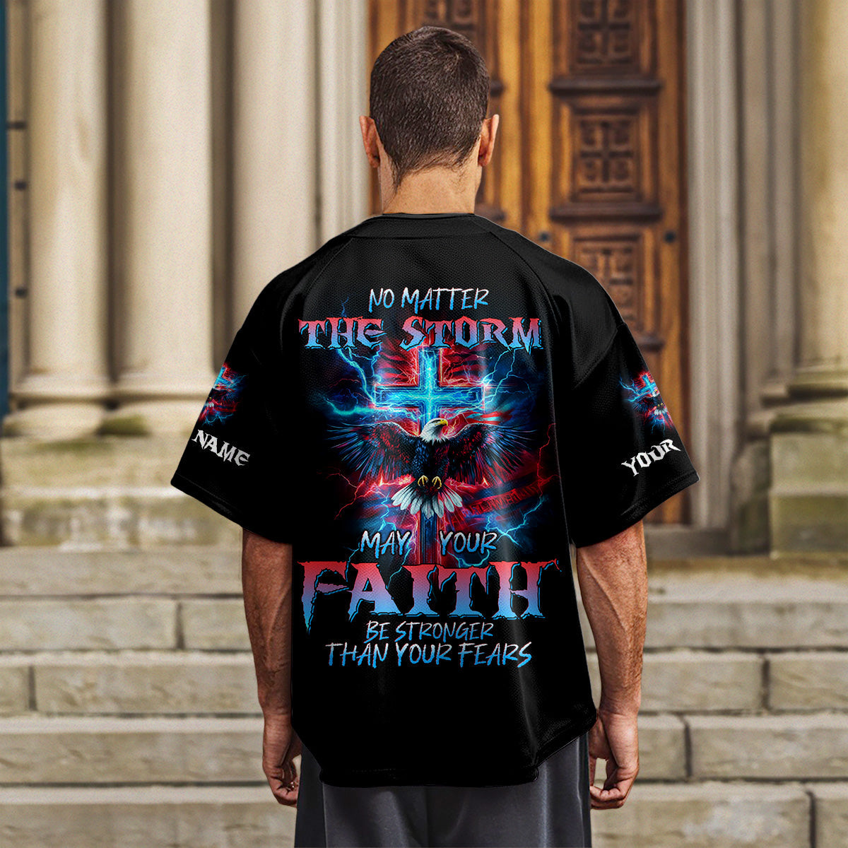 No Matter The Storm Custom Name Baseball Jersey