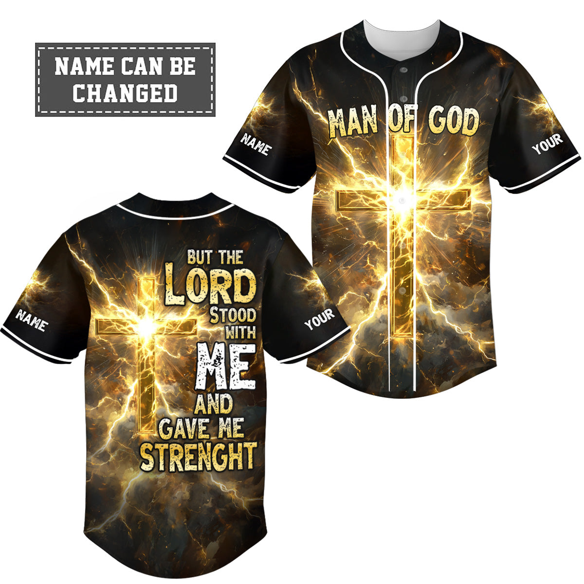 Lord Stood With Me Custom Name Baseball Jersey
