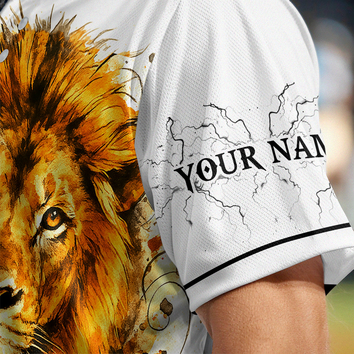 Man of Faith Lion Custom Name Baseball Jersey