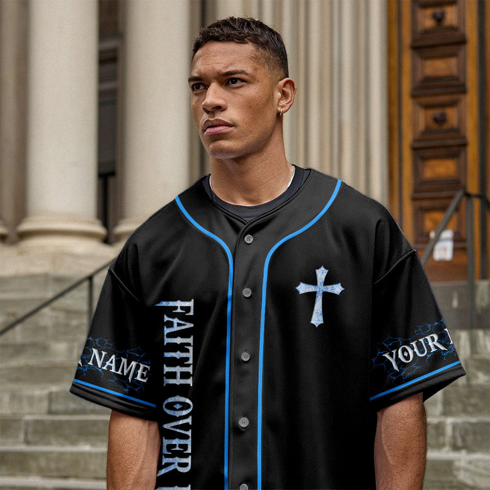 God Breaks Chains Not Promises Lion Custom Name Baseball Jersey