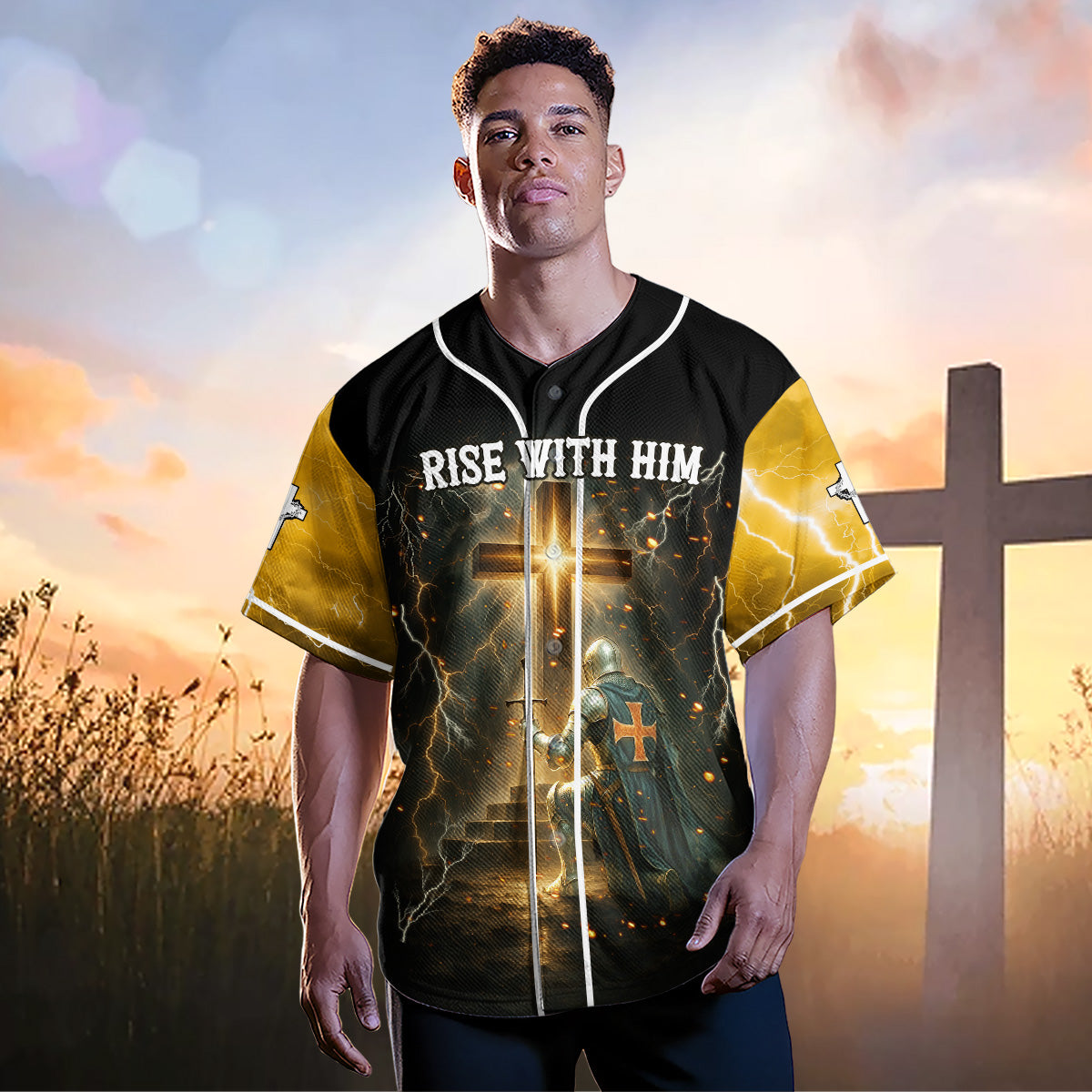 Rise With Him Baseball Jersey