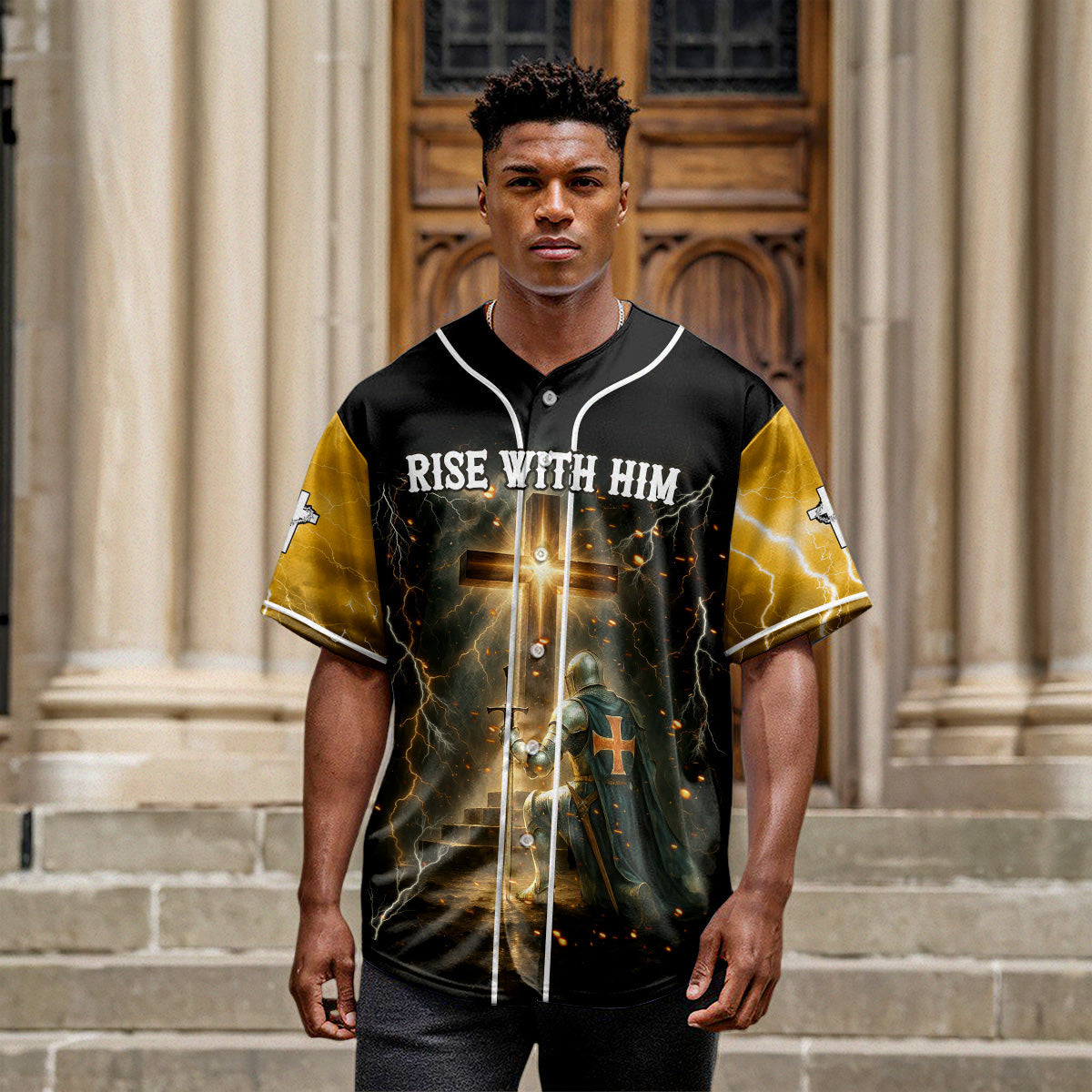 Rise With Him Baseball Jersey