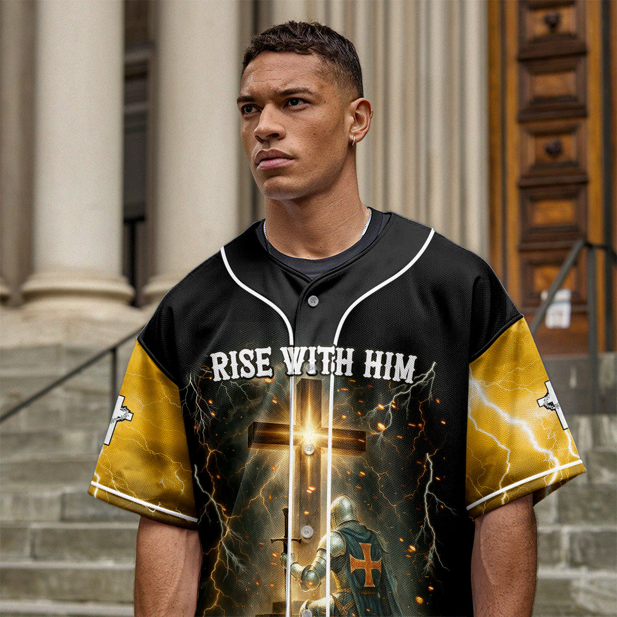 Rise With Him Baseball Jersey