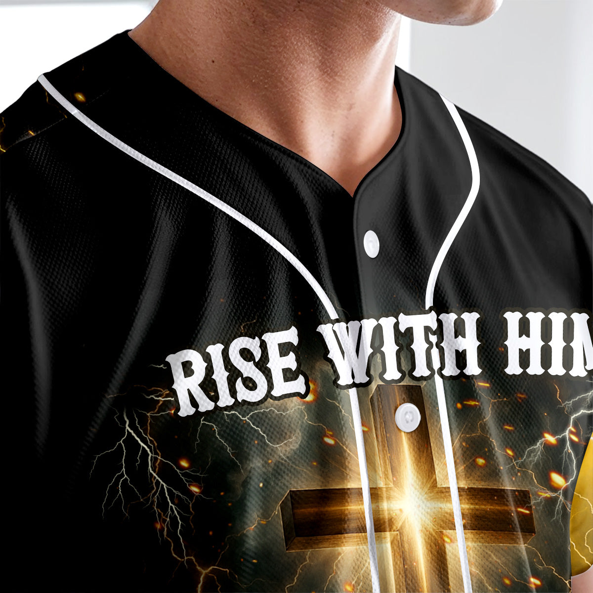 Rise With Him Baseball Jersey