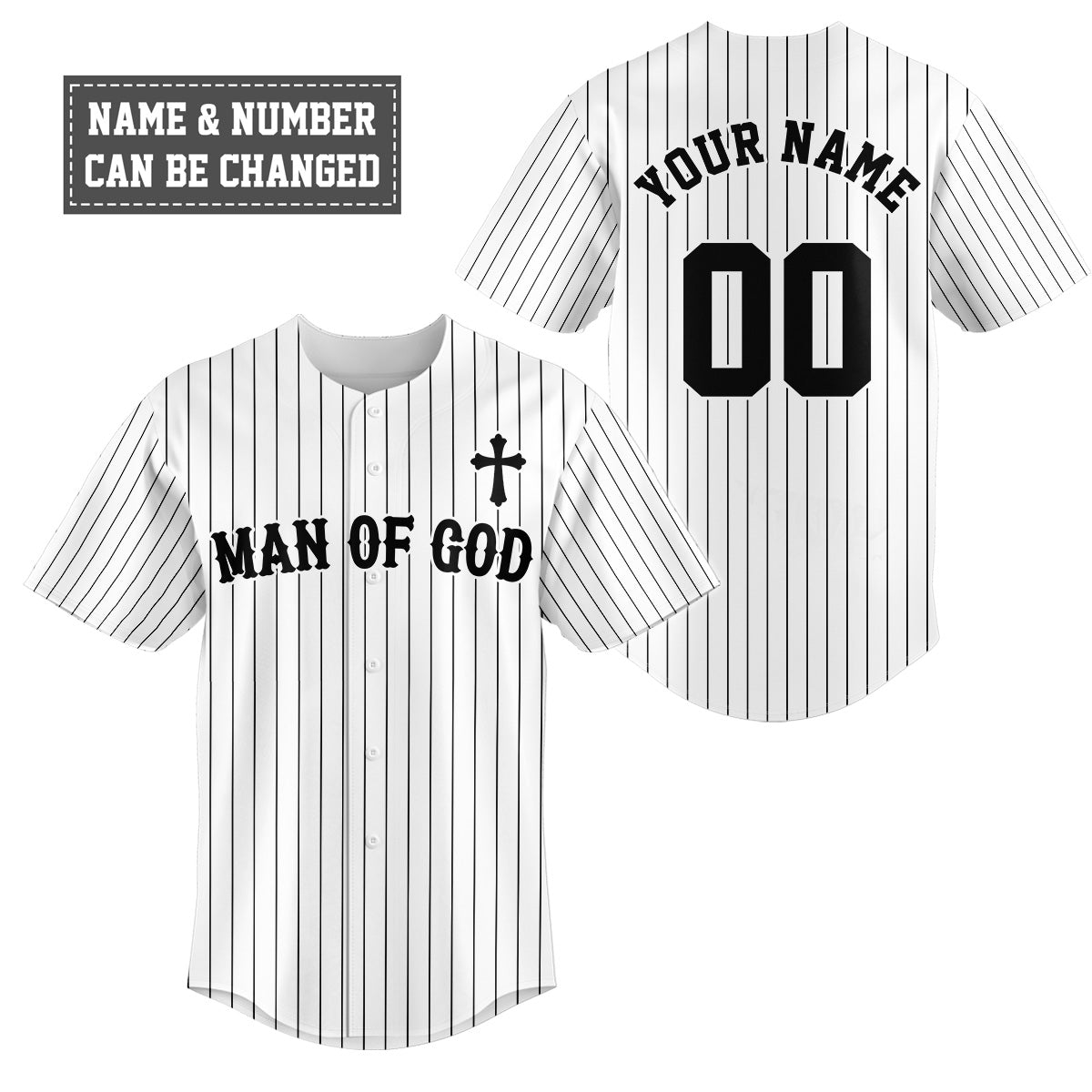 Man Of God Striped Baseball Jersey
