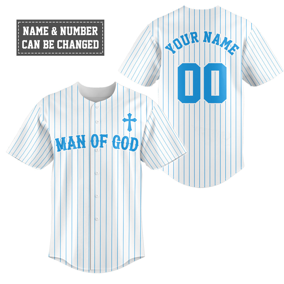 Man Of God Striped Baseball Jersey