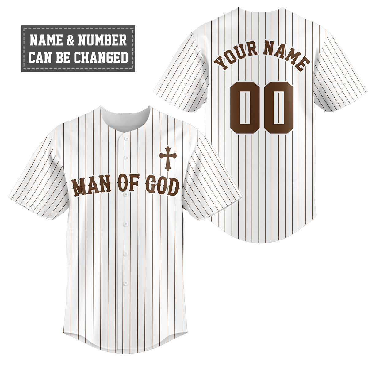 Man Of God Striped Baseball Jersey