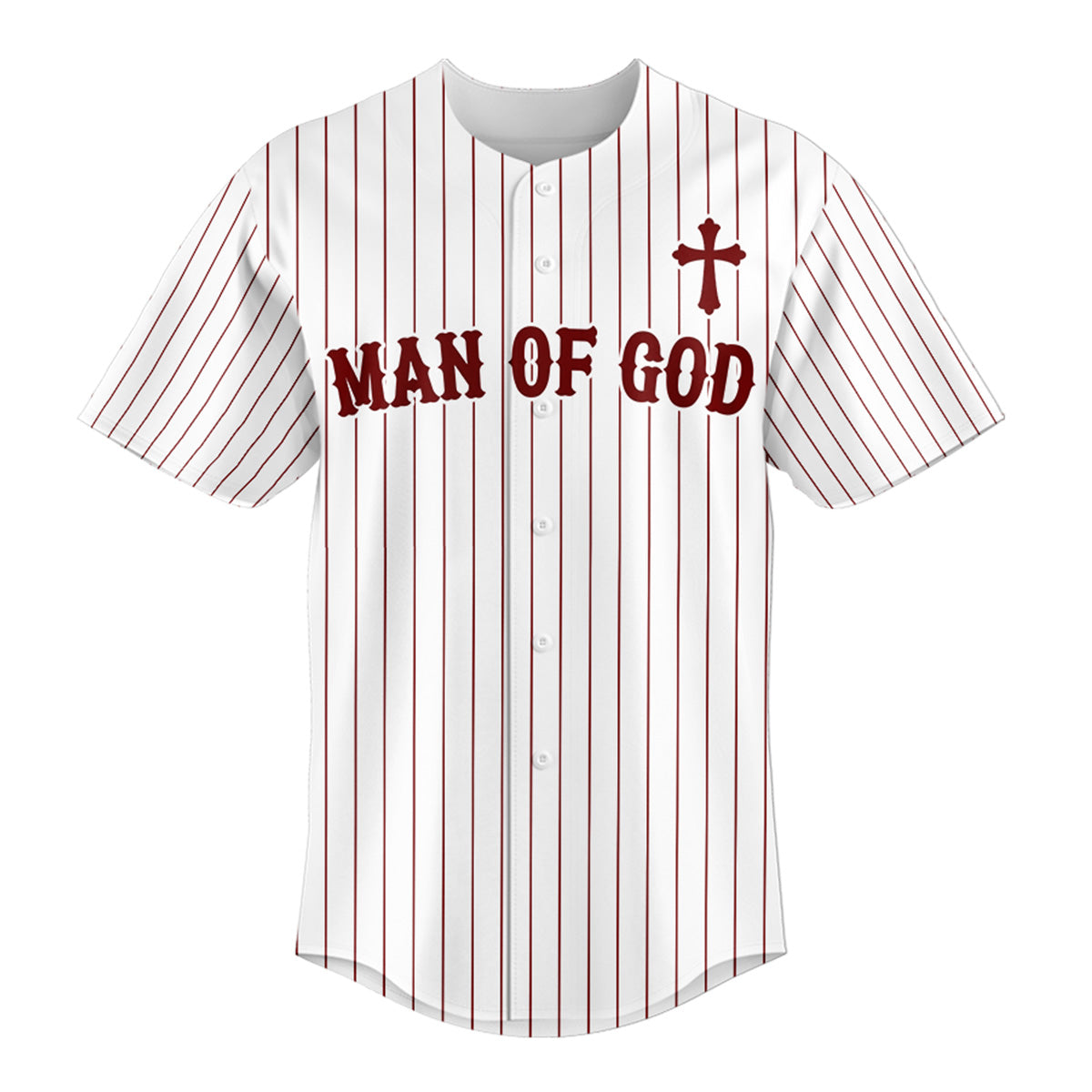 Man Of God Striped Baseball Jersey