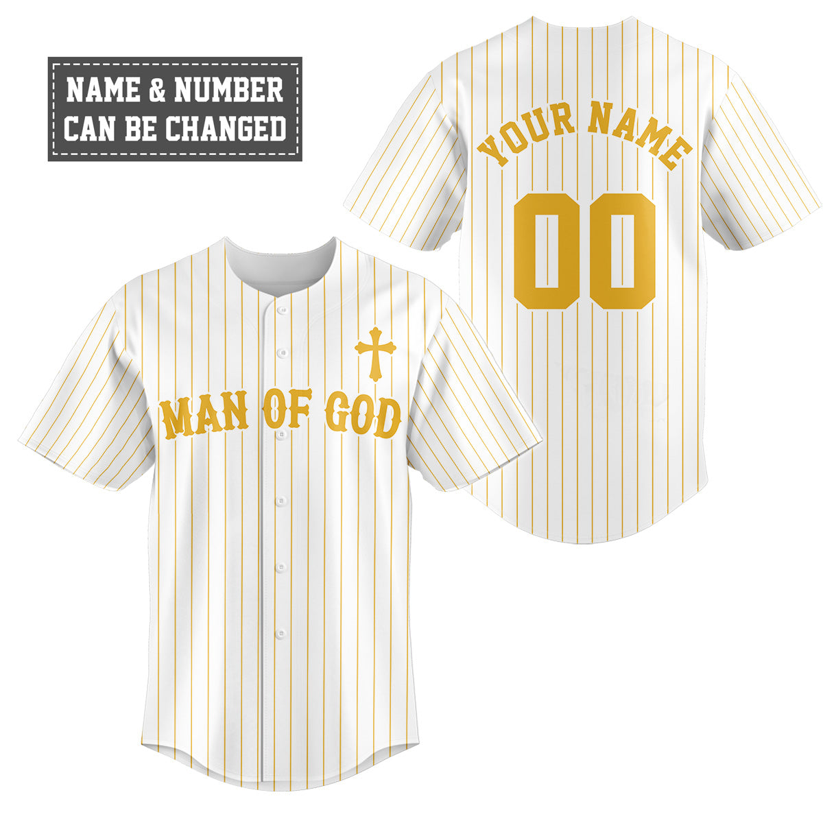 Man Of God Striped Baseball Jersey
