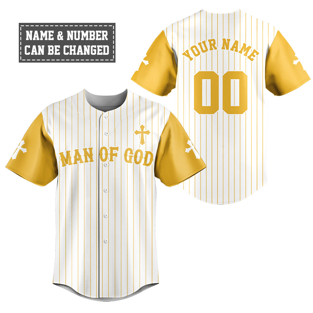 Man Of God Striped Baseball Jersey