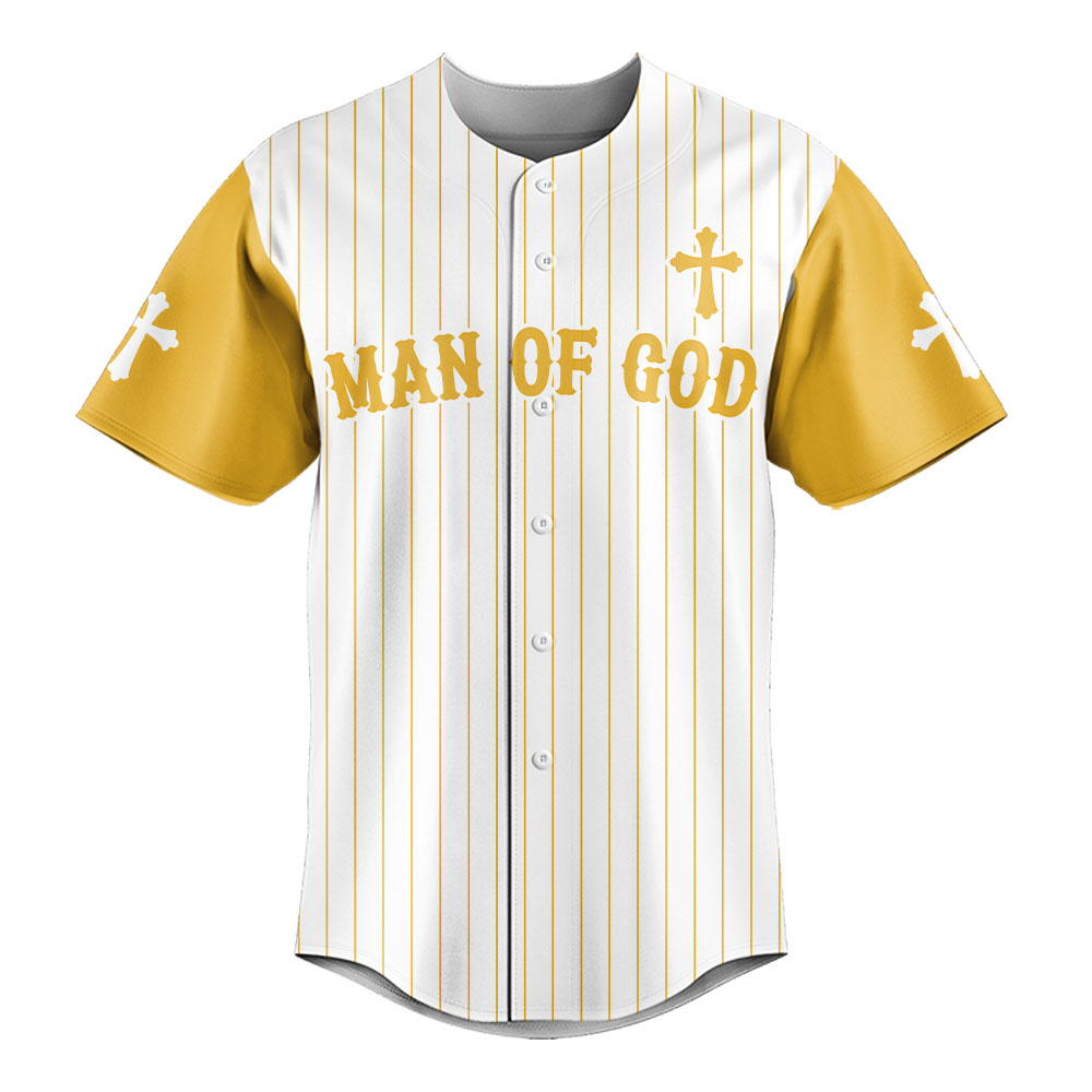 Man Of God Striped Baseball Jersey