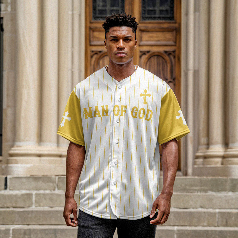 Man Of God Striped Baseball Jersey