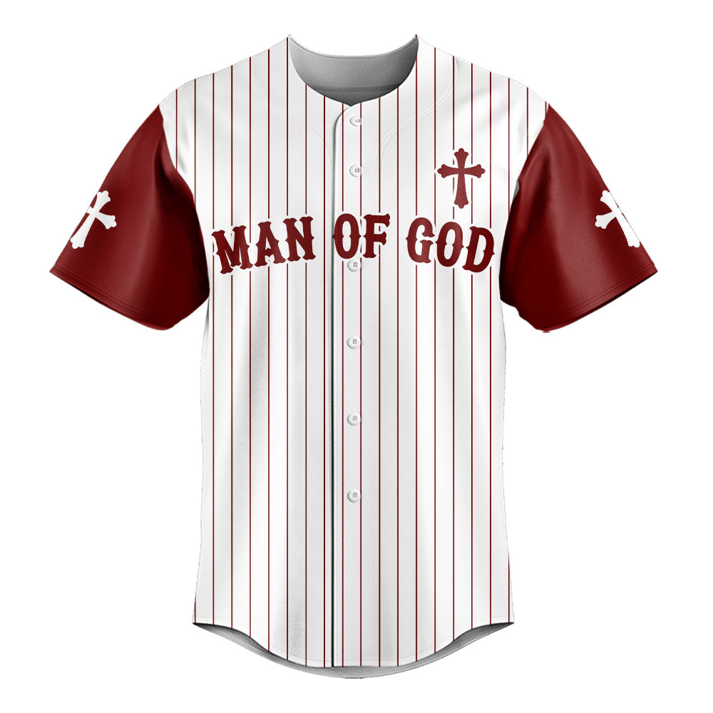 Man Of God Striped Baseball Jersey