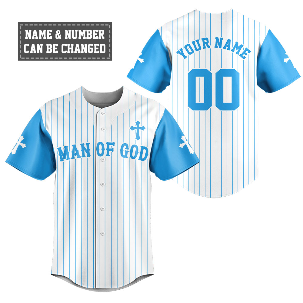 Man Of God Striped Baseball Jersey
