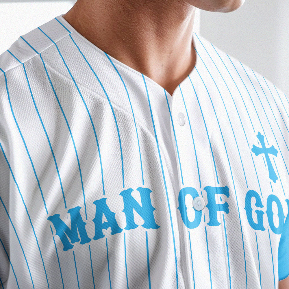 Man Of God Striped Baseball Jersey