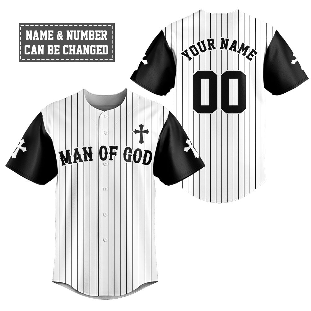 Man Of God Striped Baseball Jersey