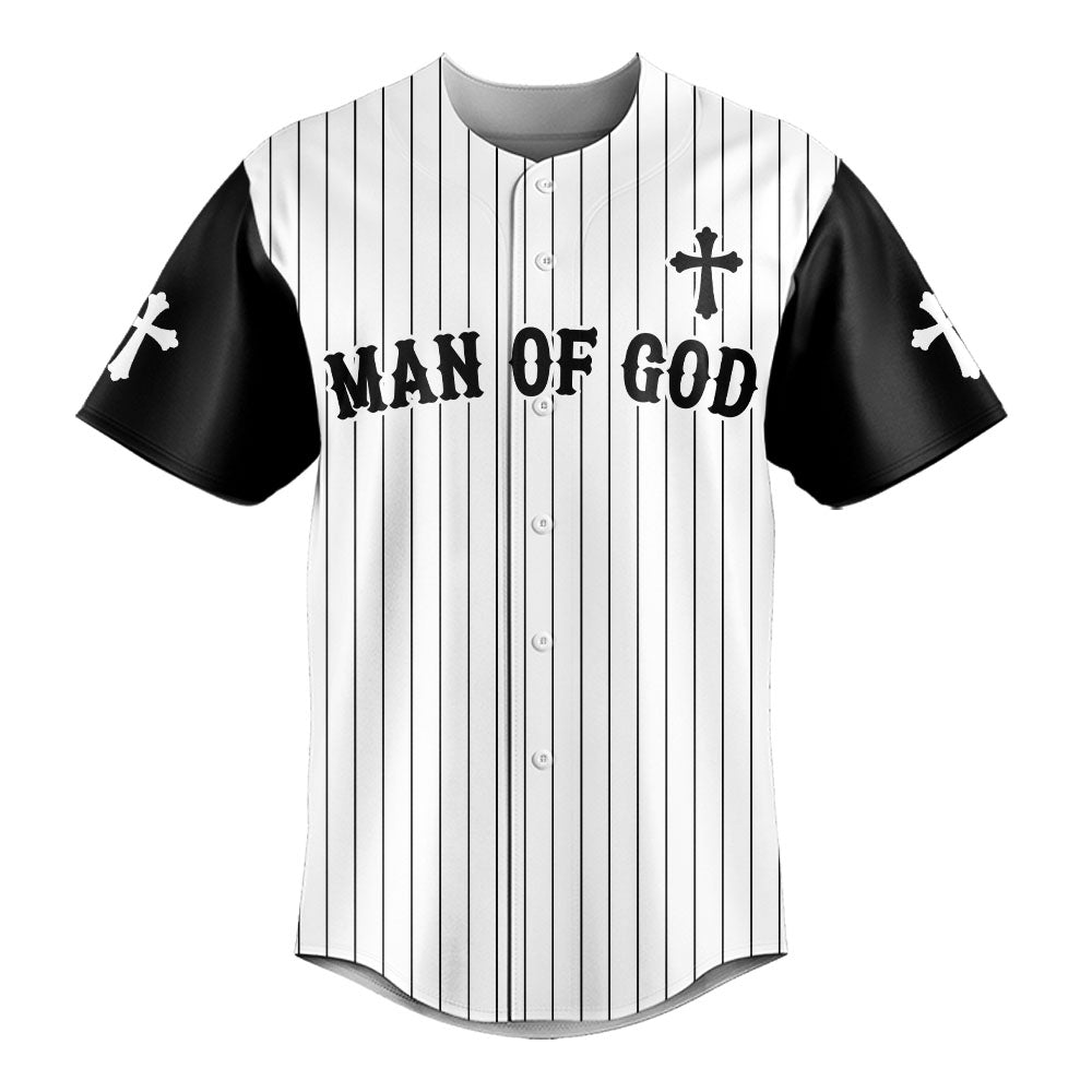 Man Of God Striped Baseball Jersey