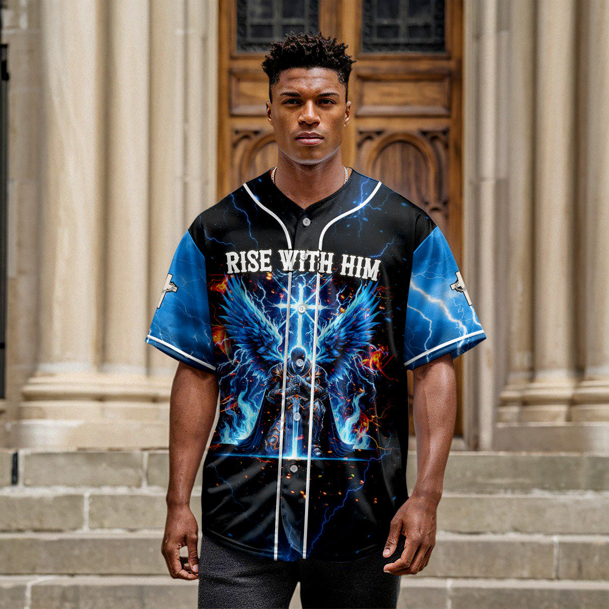 Rise with Him Baseball Jersey