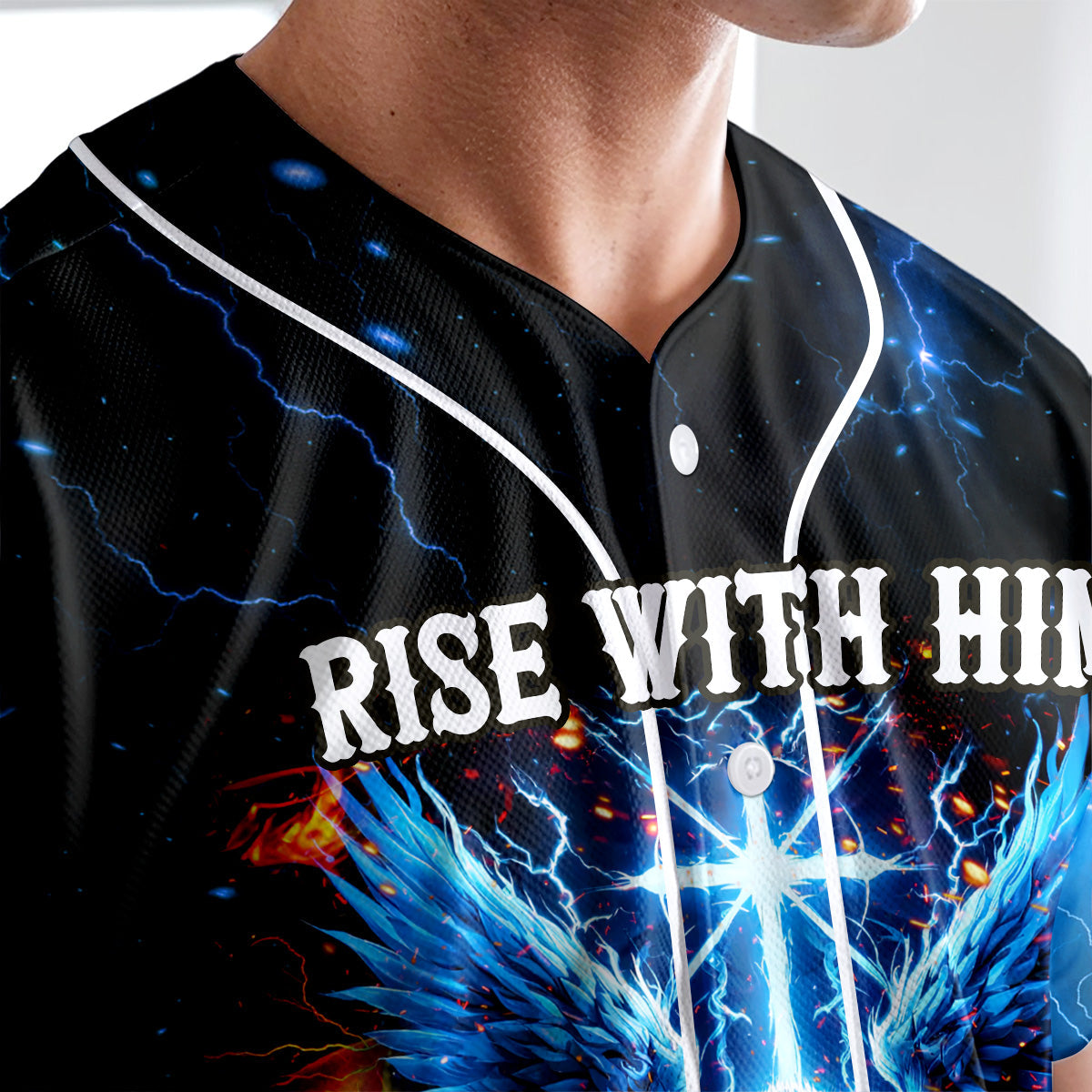 Rise with Him Baseball Jersey