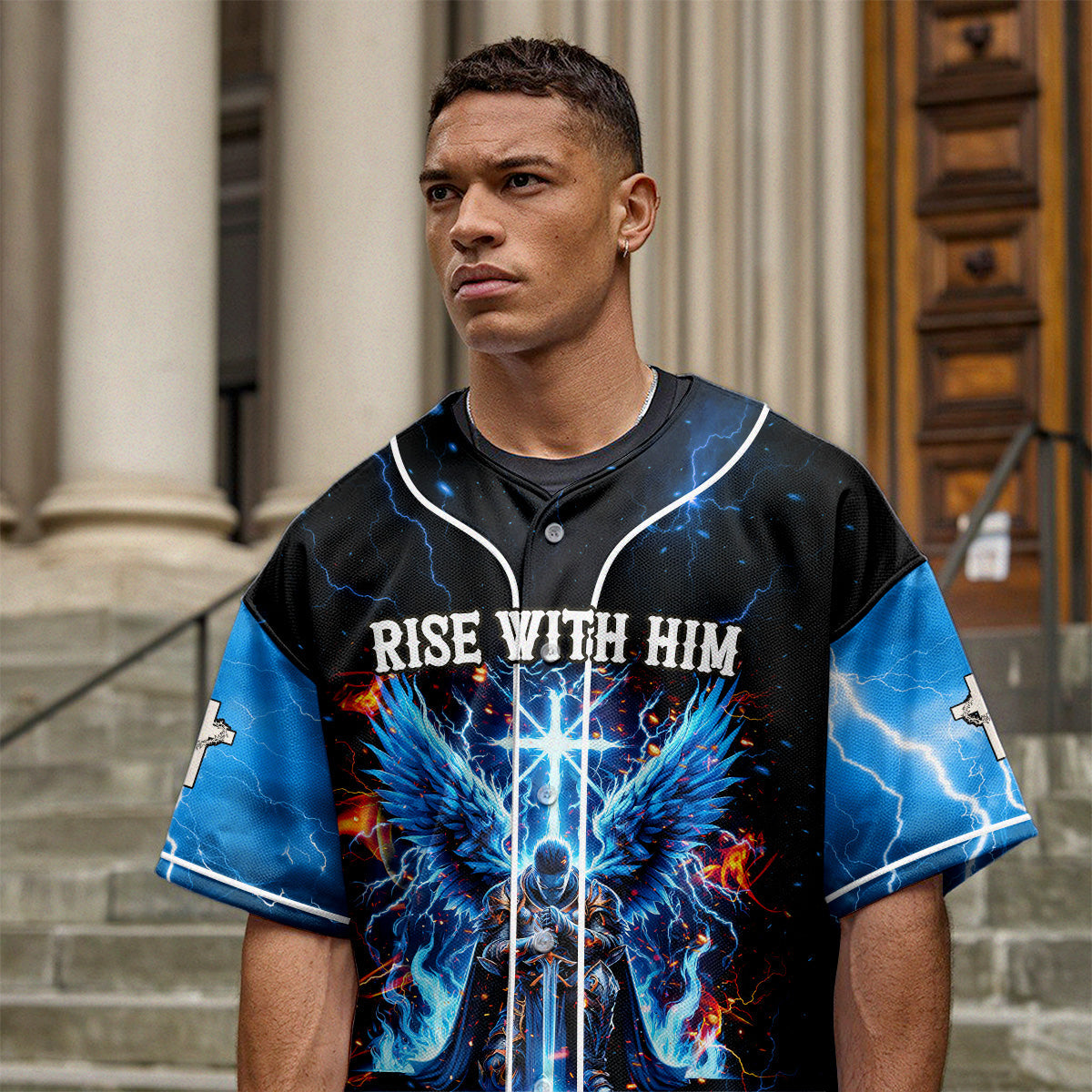 Rise with Him Baseball Jersey