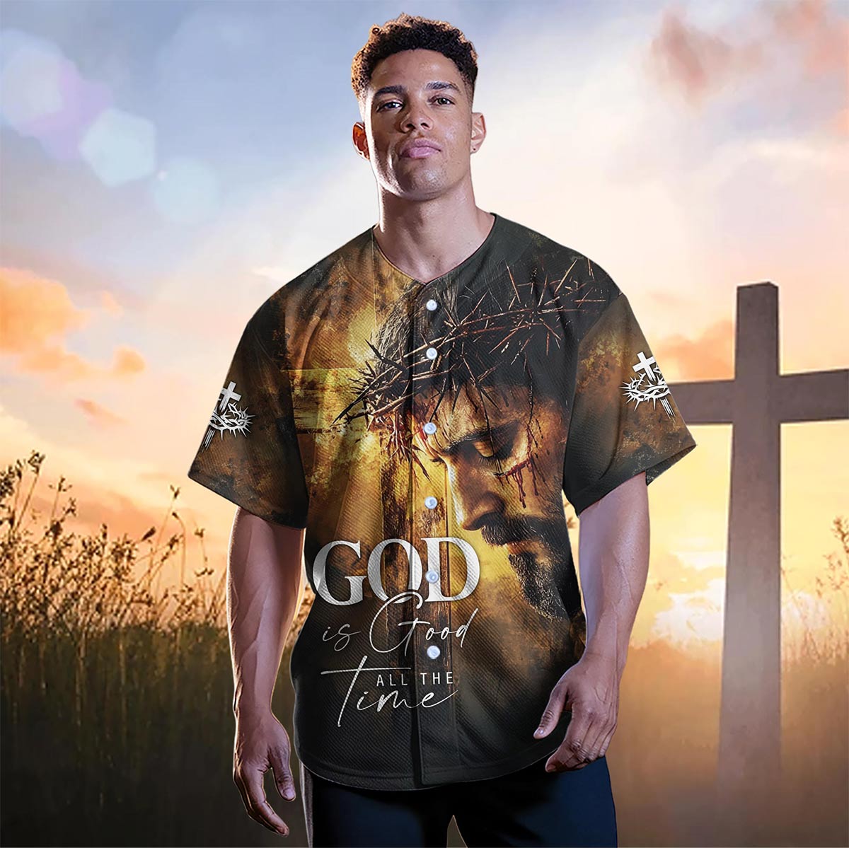 God is Good All The Time Baseball Jersey