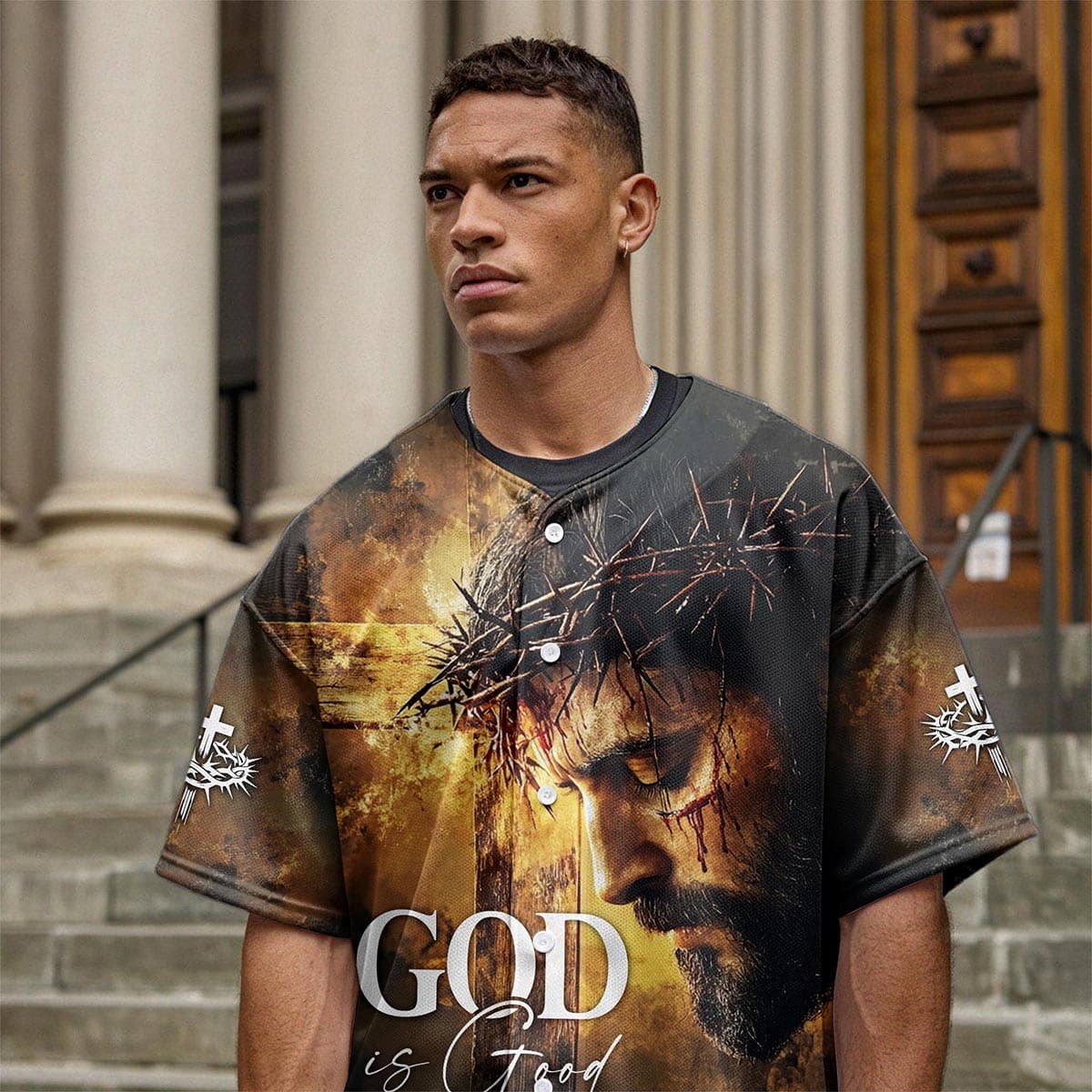 God is Good All The Time Baseball Jersey