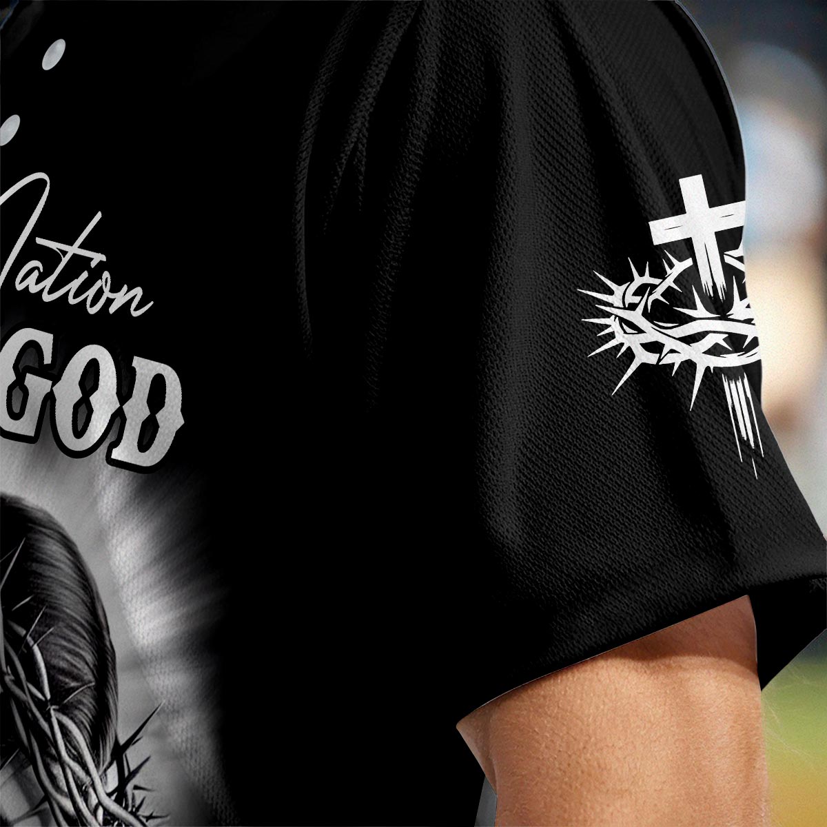One Nation Under God Flag Baseball Jersey 2