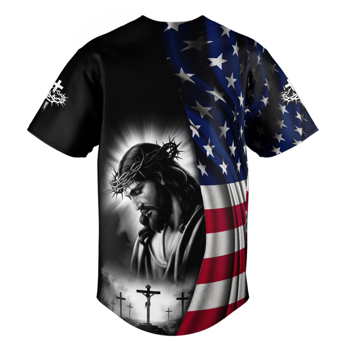 One Nation Under God Flag Baseball Jersey