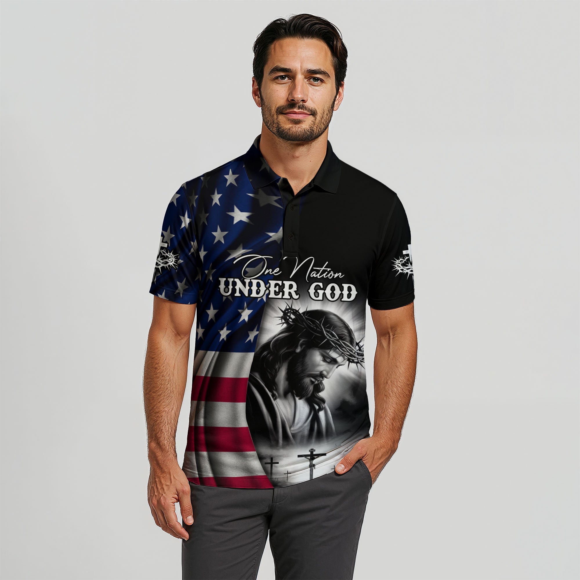 One Nation Under God Flag Polo Deal